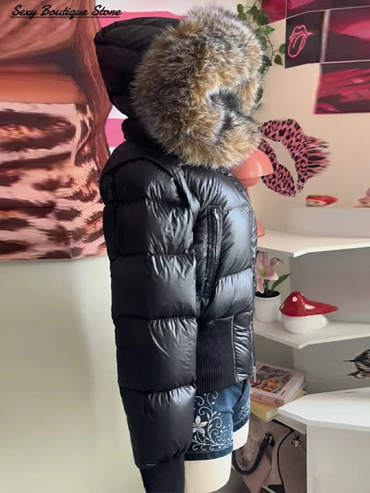 Fiona Damen Winter Mantel | Baumwolle mit Faux Pelz Kragen, Minimalistisch 4