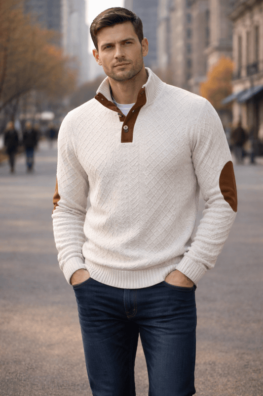 Herrenpullover | Eira Mode Jacquard Strick Regular Fit Gero Strickpullover