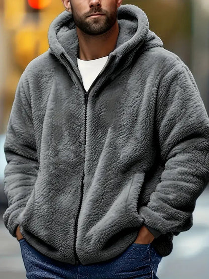 Herren Fleece Hoodie mit Reißverschluss – Warm & Bequem