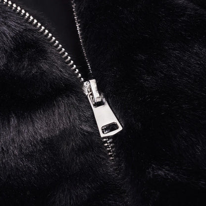 Damen Felljacke mit Reißverschluss – Warm & Elegant