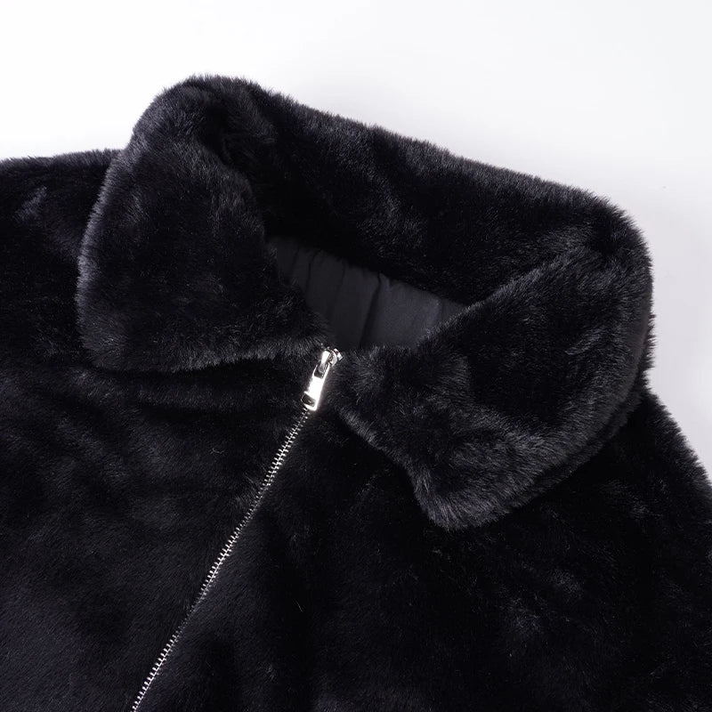 Damen Felljacke mit Reißverschluss – Warm & Elegant