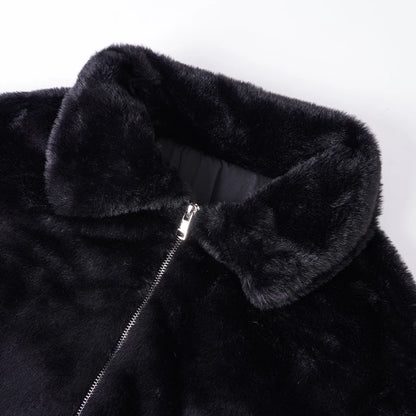 Damen Felljacke mit Reißverschluss – Warm & Elegant